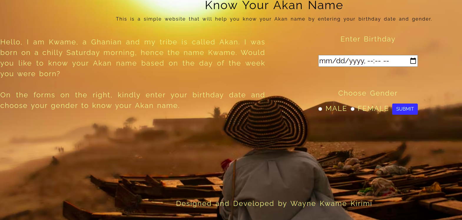 Know your Akan name